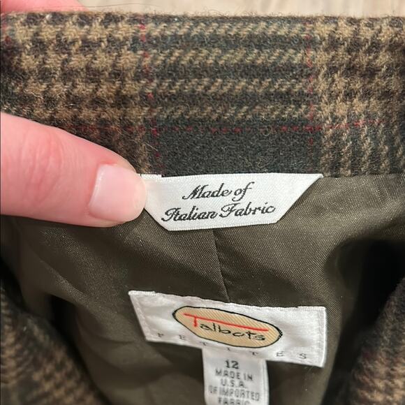 Talbots Petite Brown Blazer Jacket Academia Italian Classic Wool Blend Size 12 - Picture 3 of 10